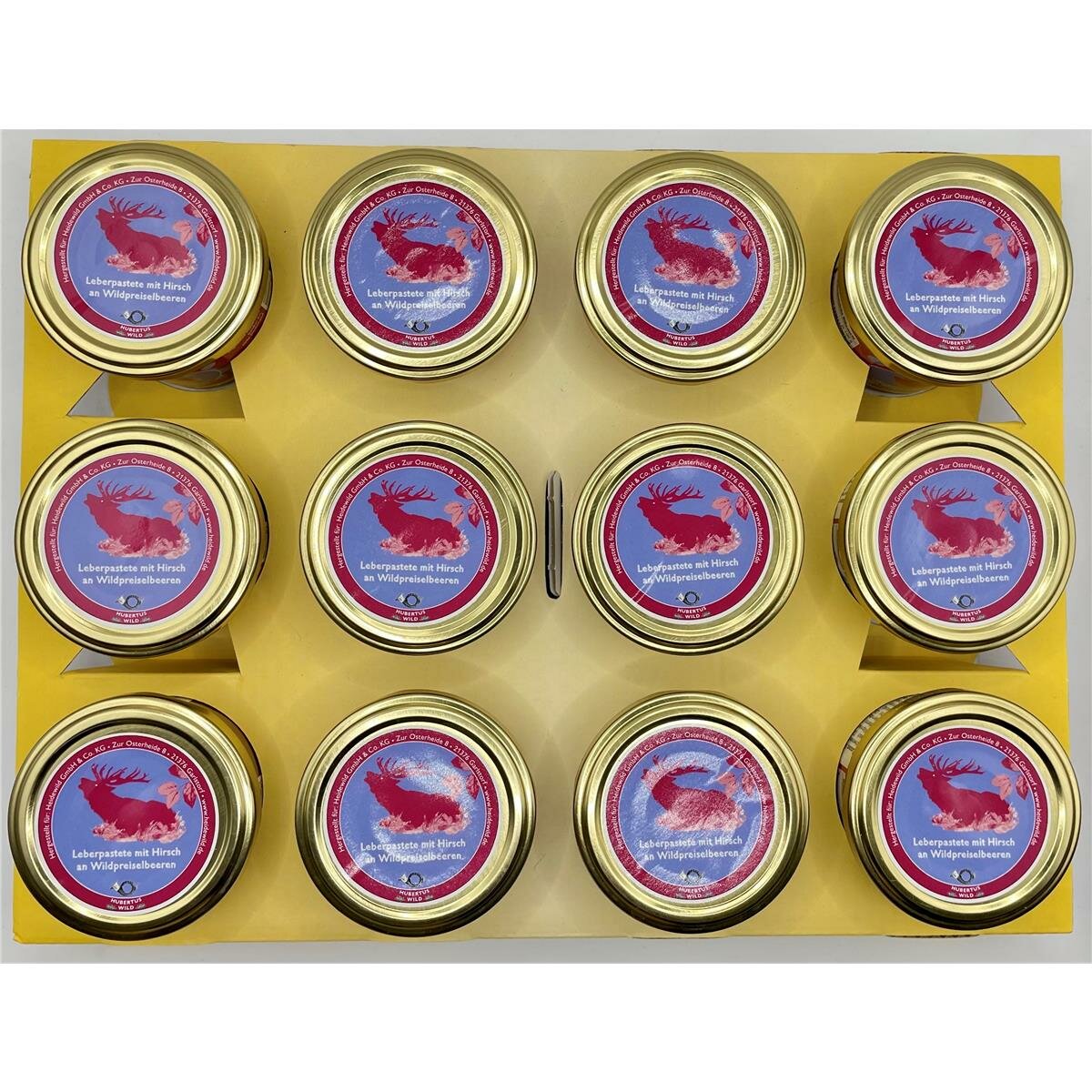 12er Tray Hubertuswild (neues Logo) Leberpastete mit Hirsch an Wildpr ...