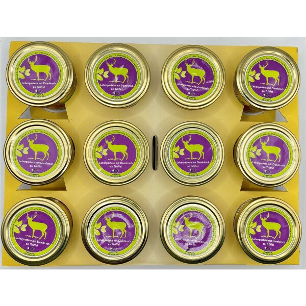 Hubertuswild (neues Logo) Leberpastete mit Damhirsch an Trüffel - 12er Tray