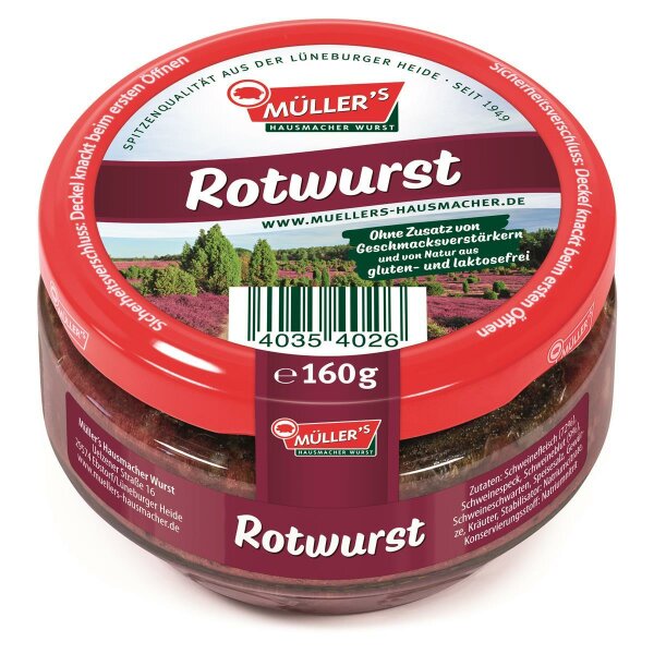 6x Müllers Rotwurst 160g Glas