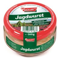 6x Müllers Jagdwurst 160g Glas